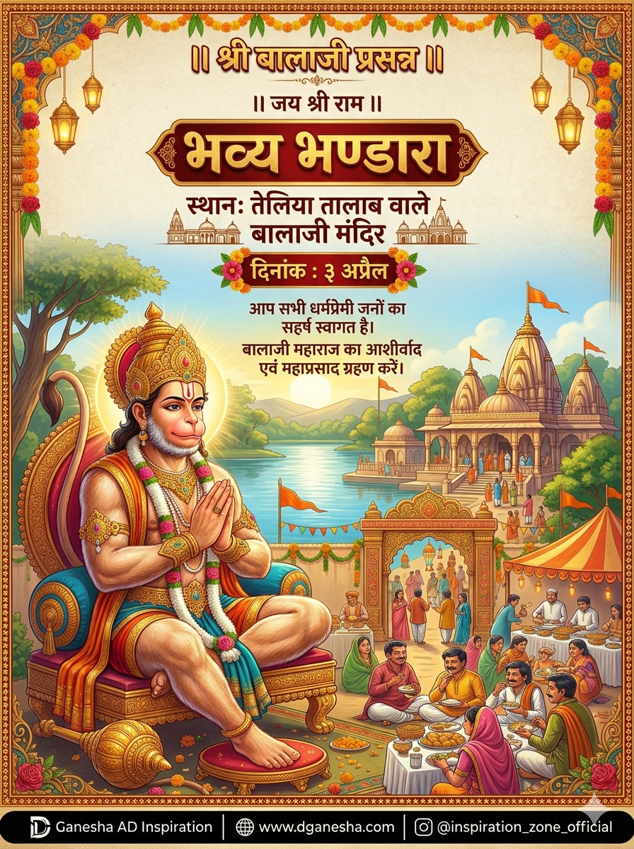 Teliya Talab Wale Balaji Mandir Bhandara